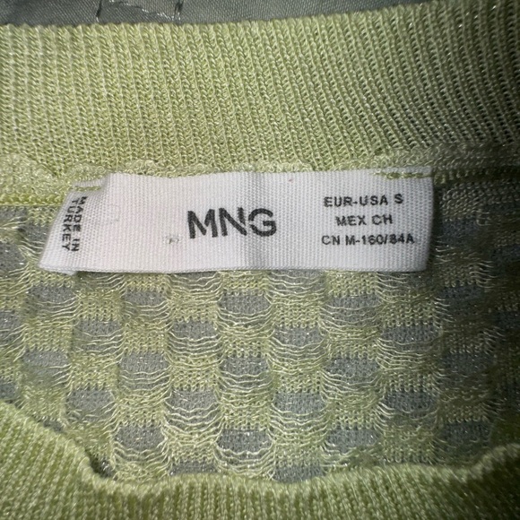 Mango MNG Green Semitransparent Long Sleeves Top. Size Small NWOT - Picture 9 of 10